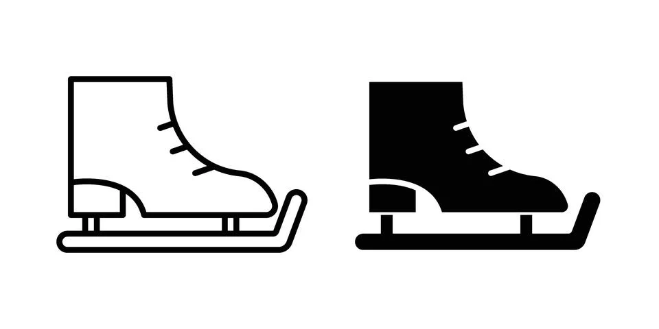 Ice skating icon set, collection of vector icons Stock Illustration