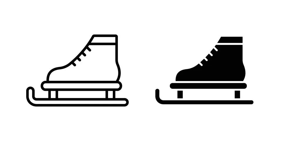 Ice skating icon set. Vector EPS 10 Stock Illustration