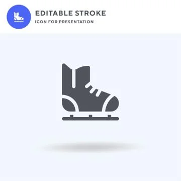 Ice Skating icon vector, filled flat sign, solid pictogram isolated on white, Stock Illustration
