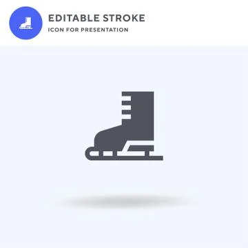Ice Skating icon vector, filled flat sign, solid pictogram isolated on white 스톡 일러스트