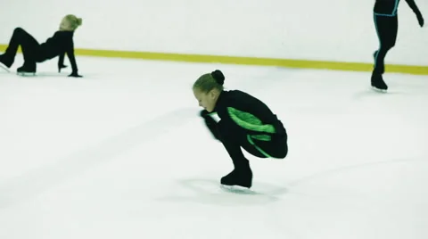 Ice skating indoor training Stock Footage 58583593