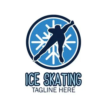 Ice skating logo with text space for your slogan Stock Illustration