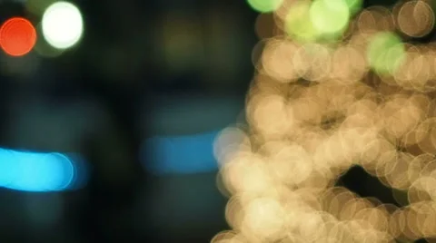 Ice skating at night during Christmas Stock Footage 58553047