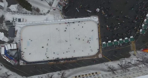 Ice skating on the open rink Stock Footage 99845208