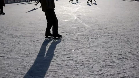 Ice skating in Paris 4. Stock Footage 995798