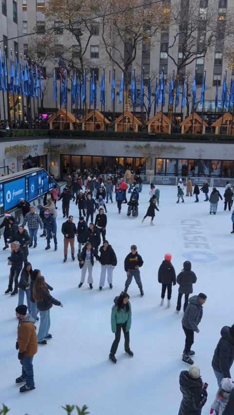 Ice Skating at the Rockefeller Center Stock Footage 316858507