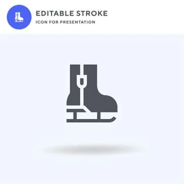 Ice Skating Shoes icon vector, filled flat sign, solid pictogram isolated on  Stock Illustration