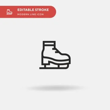 Ice Skating Simple vector icon. Illustration symbol design template for web m Stock Illustration