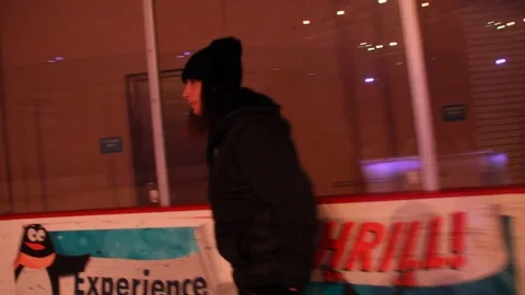 Ice-Skating into somebody Stock Footage 82526092