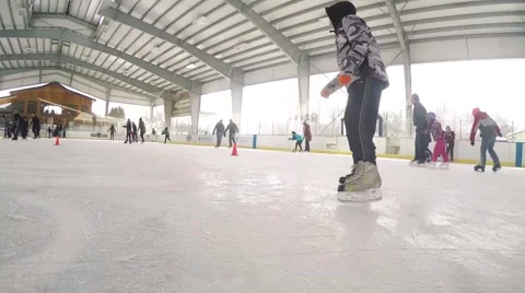 Ice Skating Time Lapse Stock Footage
