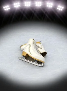 Ice Skating under the lights Stock Illustration