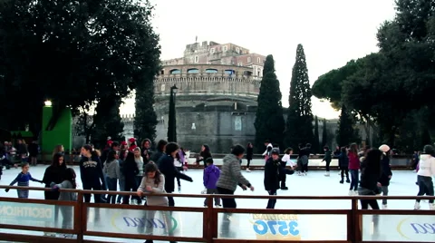Ice skating winter fun 2 Stock-Footage 44667800