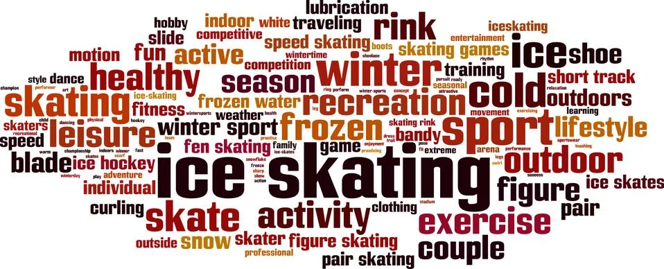 Ice skating word cloud Stock Illustration