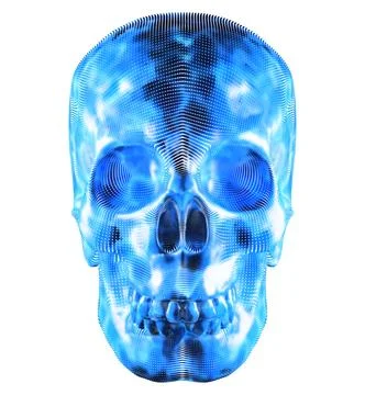 Ice skull made of many tiny dots. The intricate design creates a chilling e.. Stock Illustration