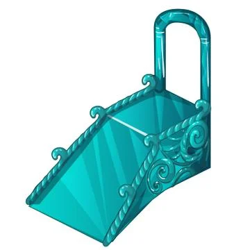 Ice slide isolated on white background. Vector cartoon close-up illustration. Stock Illustration