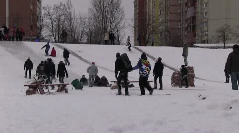 Ice slides Stock Footage 10733134