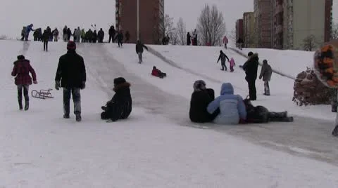 Ice slides Stock Footage 10733161