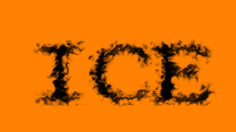 Ice smoke text effect orange isolated background Stock Footage 138722736