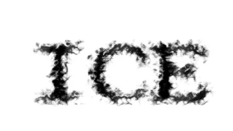 Ice smoke text effect white isolated background Stock Footage 138722742