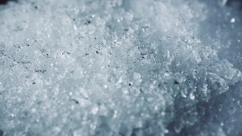 Ice snow crystal macro shot in 4k, time lapse Stock Footage