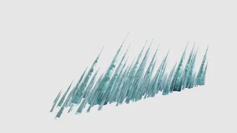 Ice Spike Attack. Frost FX Element. Ice Crystal VFX with Alpha Channel Video stock 301774025
