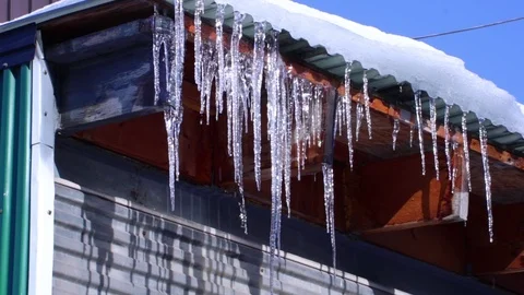 Ice Spike Melting Stock Footage 105382697