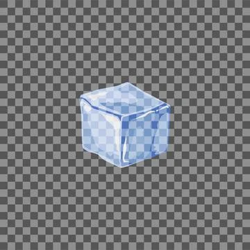 Ice square block in vector illustration, isolated on transparent background Illustrazione stock