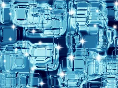 Ice squares with sparkles Stock Photos