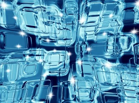 Ice squares with sparkles Stock Photos