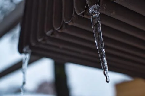 Ice stalactite Stock Photos