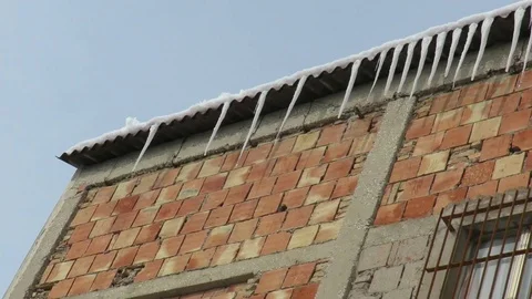 Ice stalactites Stock Footage 94919016