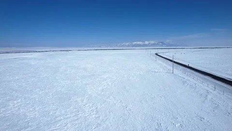 Ice steppe in winter. All under the snow Stock Footage 232984366