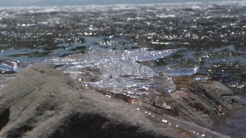 The ice on the stone Foto stock