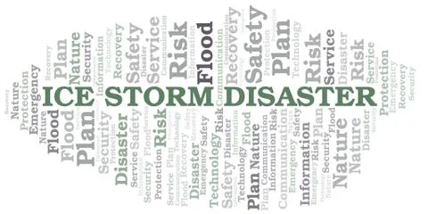 Ice Storm Disaster typography vector word cloud. Stock Illustration
