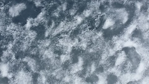Ice surface showing patterns and textures in a cold location during winter Stock Footage 332071982