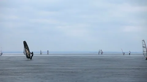 Ice surfing Stock Footage 46790925