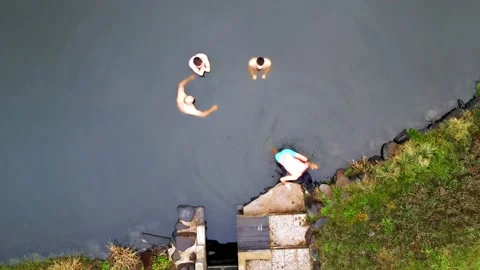 Ice swimming Stock Footage 166077255
