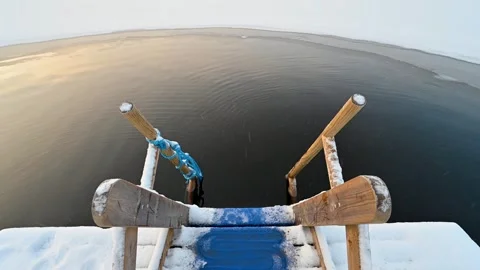 Ice swimming Stock Footage 256704087