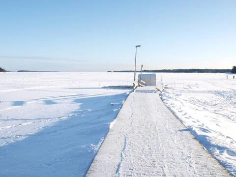 Ice swimming place Stock Photos