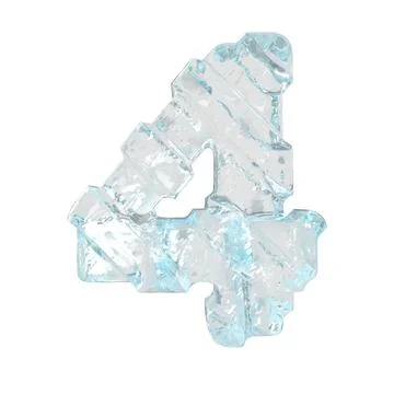 Ice symbol with diagonal thick straps. number 4 Stock Illustration