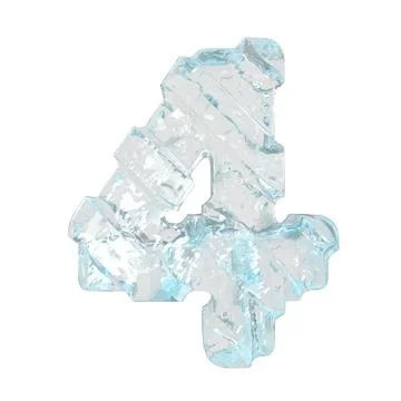 Ice symbol with diagonal thick straps. number 4 Stock Illustration