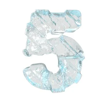 Ice symbol with diagonal thick straps. number 5 Stock Illustration