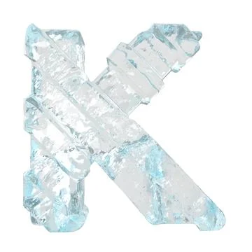 Ice symbol with diagonal thick straps. letter k Illustrazione stock