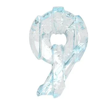 Ice symbol with thick vertical straps. number 9 Illustrazione stock