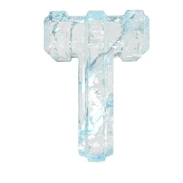 Ice symbol with thick vertical straps. letter t Illustrazione stock