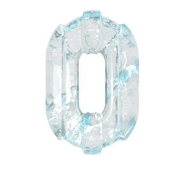 Ice symbol with thick vertical straps. number 0 Illustrazione stock