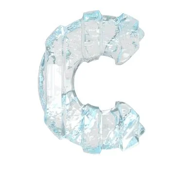Ice symbol with thick vertical straps. letter c Stock Illustration