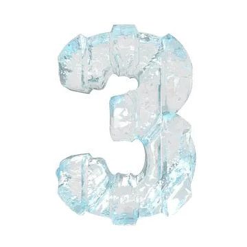 Ice symbol with thick vertical straps. number 3 Stock Illustration
