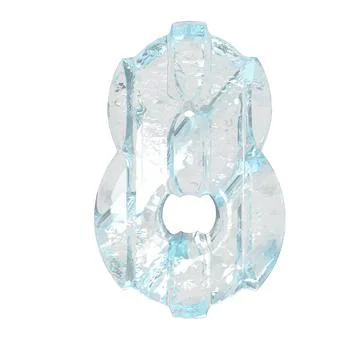 Ice symbol with thick vertical straps. number 8 Illustrazione stock