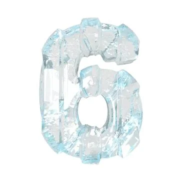 Ice symbol with thick vertical straps. number 6 Stock-Illustration